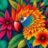 Stitching Tropical Plumage Paint By Numbers