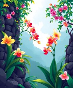 Jungle Orchids Paint Numbers