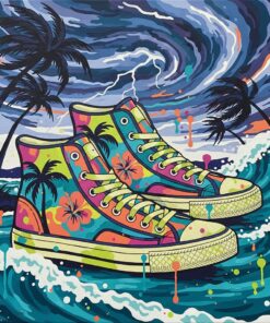Stormy Tropical Retro Kicks Paint By Numbers