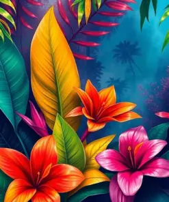 Stray Beneath Tropic Blooms Paint By Numbers