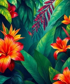 Stray Beneath Tropic Blooms Paint By Numbers