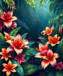 Stray Beneath Tropic Blooms Paint By Numbers