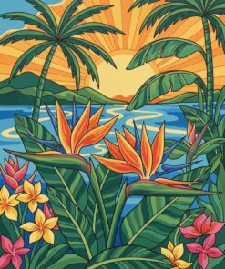 Strelitzia Under Vintage Sun Paint By Numbers