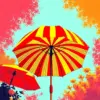 Striped Pop Art Umbrella Paint By Numbers