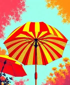 Striped Pop Art Umbrella Paint By Numbers