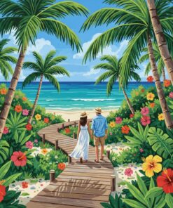 Strolling The Tropical Boardwalk Paint By Numbers
