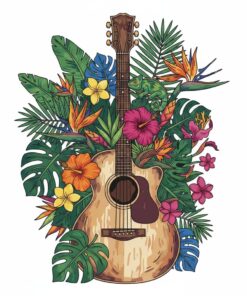 Strumming Vintage Tropical Flora Paint By Numbers