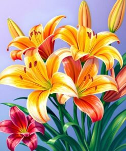Realistic Lilies Paint Numbers