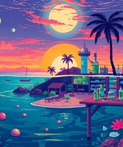 Submerged Retro Island Lab Paint By Numbers