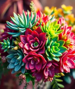 Succulent Bouquet Flowers paint by numbers