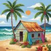 Sunbaked Hawaiian Surf Hut Paint By Numbers