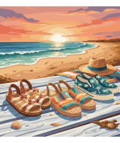 Sunbaked Retro Coastal Footwear Paint By Numbers