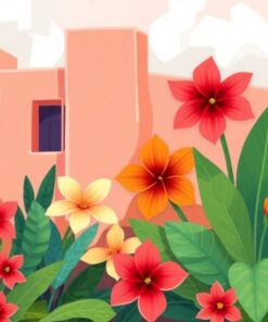 Sunbaked Tropical Adobe Floral Paint By Numbers