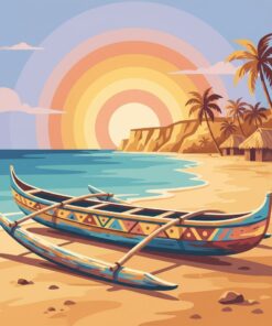 Sunbaked Vintage Coastal Outrigger Paint By Numbers