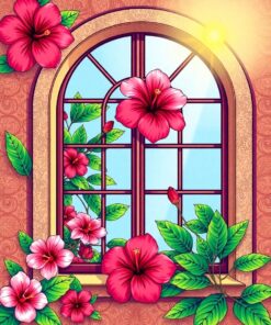 Hibiscus Window Paint Numbers