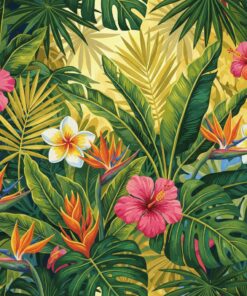 Sunbathed Vintage Tropical Flora Paint By Numbers