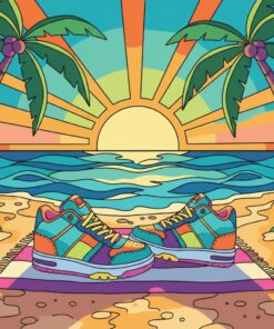 Sunbathing Retro Skater Shoes Paint By Numbers