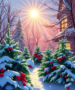 Holiday Fronds Paint Numbers