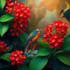 Sunbird Amidst Red Ginger Paint By Numbers