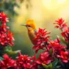 Sunbird Amidst Red Ginger Paint By Numbers