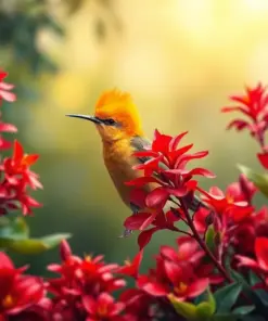 Sunbird Amidst Red Ginger Paint By Numbers