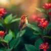 Sunbird Amidst Red Ginger Paint By Numbers