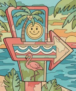 Sunbleached Tropical Motel Sign Paint By Numbers