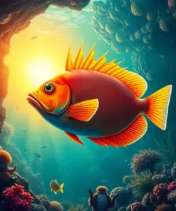 Sunfish Entering Tropical Abyss Paint By Numbers