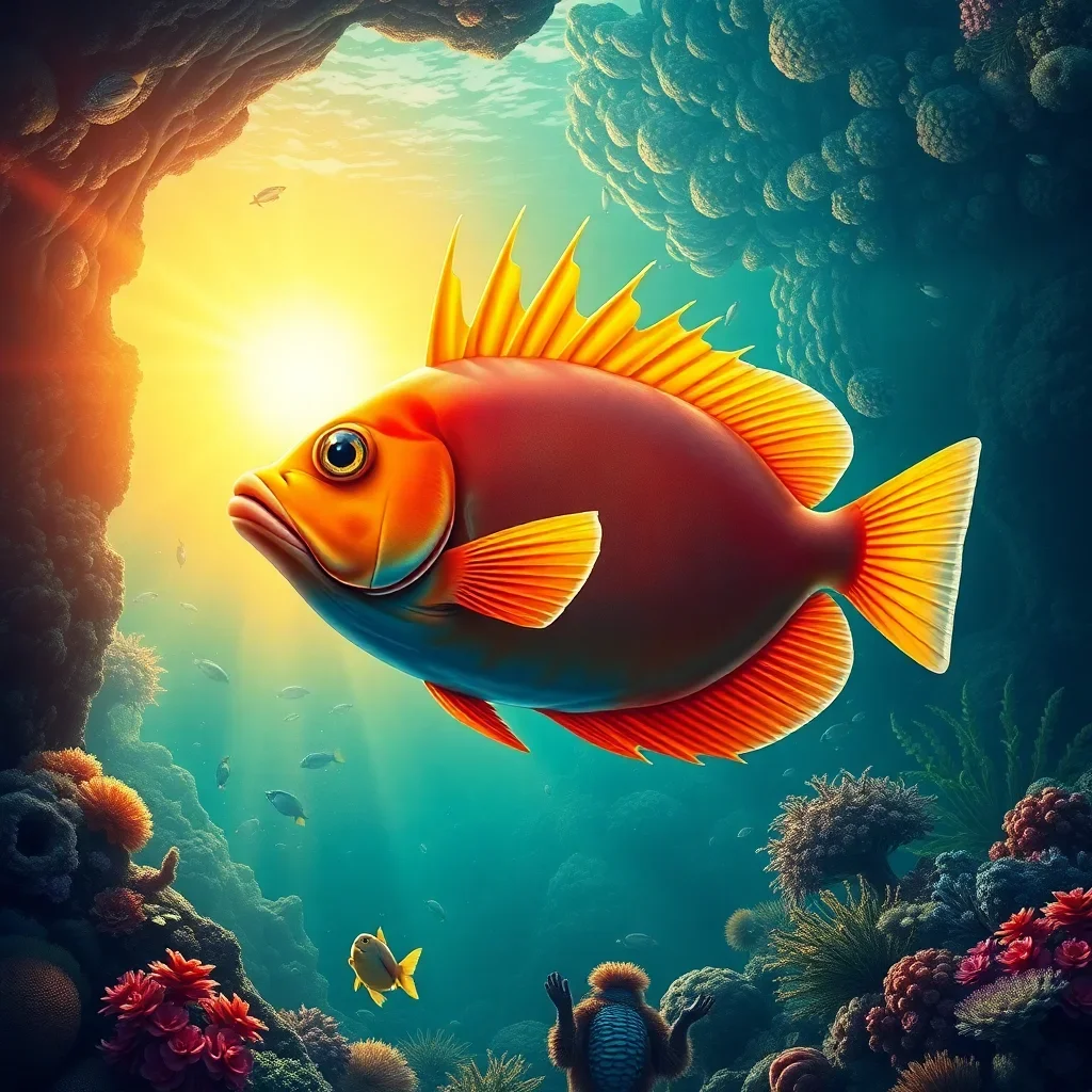 completed artwork display Sunfish Entering Tropical Abyss Paint By Numbers