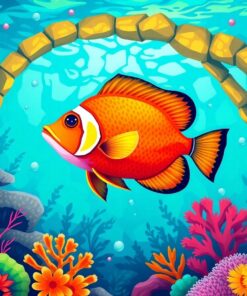 Sunken Tropical Angelfish Arches Paint By Numbers