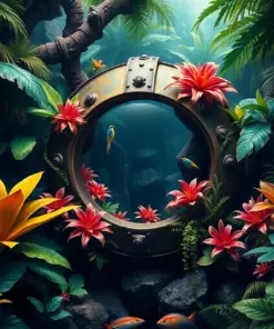 Sunken Tropical Helmet Habitat paint by numbers