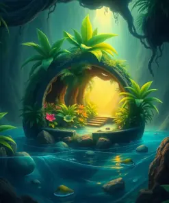 Sunken Tropical Helmet Habitat paint by numbers