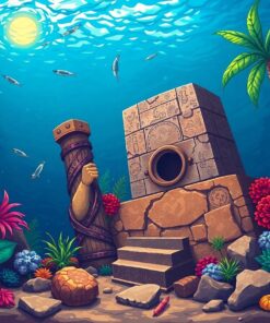 Sunken Tropical Poseidon Relic Paint By Numbers