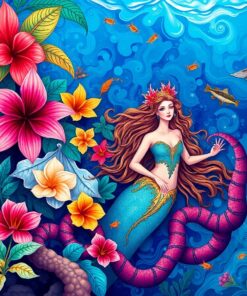 Sunken Tropical Siren Fresco Paint By Numbers