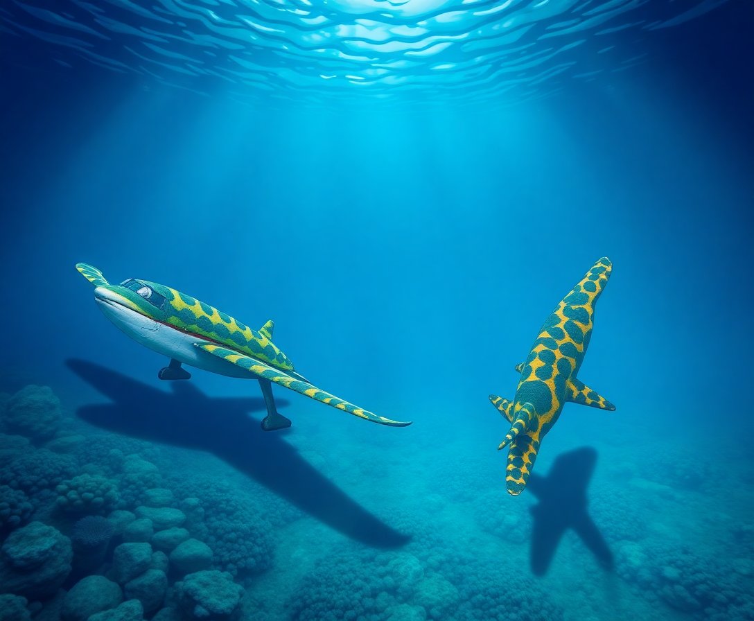 Sunken Warm Water Scotoplanes Paint By Numbers Kit - Ocean completed