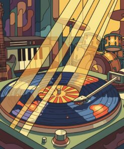 Sunlight On Vintage Vinyl Paint By Numbers