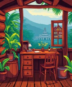 Cabin Desk Paint Numbers