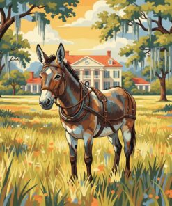 Sunlit Antique Plantation Mule Paint By Numbers