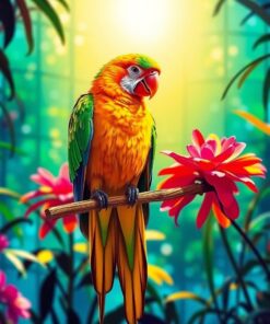 Parrot Perch Paint Numbers