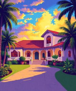 Caribbean Manor Paint Numbers