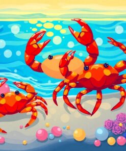 Sunlit Coastal Bubbler Crabs Paint By Numbers