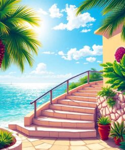 Coastal Stairway Paint Numbers