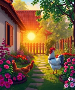 Hen Garden Paint Numbers