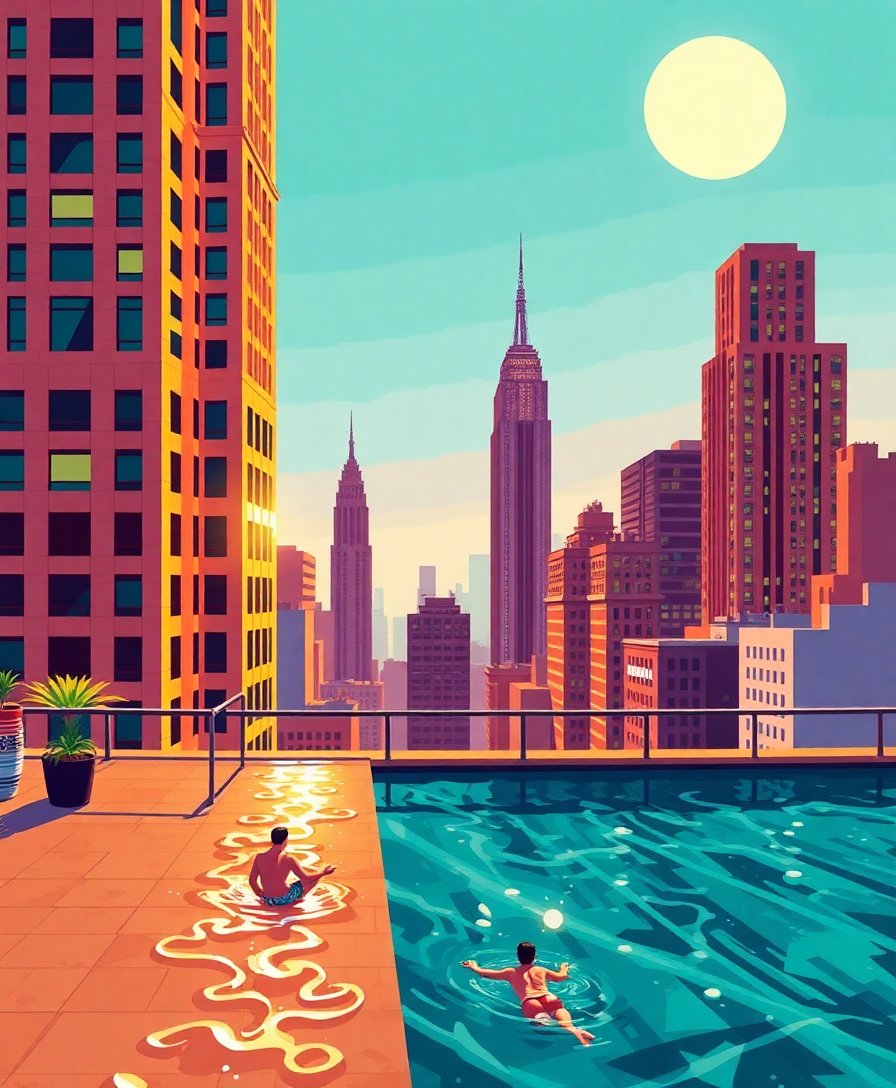 Rooftop Swim Paint Numbers Rooftop Swim Paint Numbers