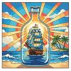 Sunlit Equatorial Ship Bottle Paint By Numbers