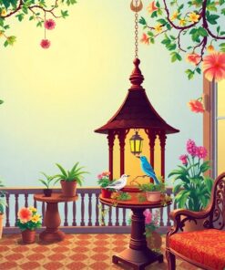 Exotic Birdhouse Paint Numbers