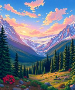 Sunlit Glacier Fern Valley Paint By Numbers