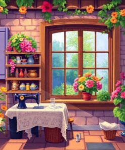 Sunlit Heritage Sewing Corner Paint By Numbers