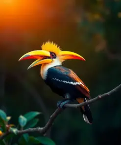 Sunlit Hornbill Perch paint by numbers