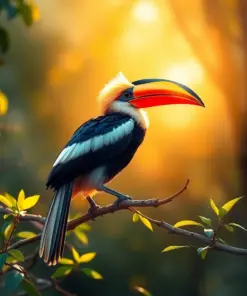 Sunlit Hornbill Perch paint by numbers